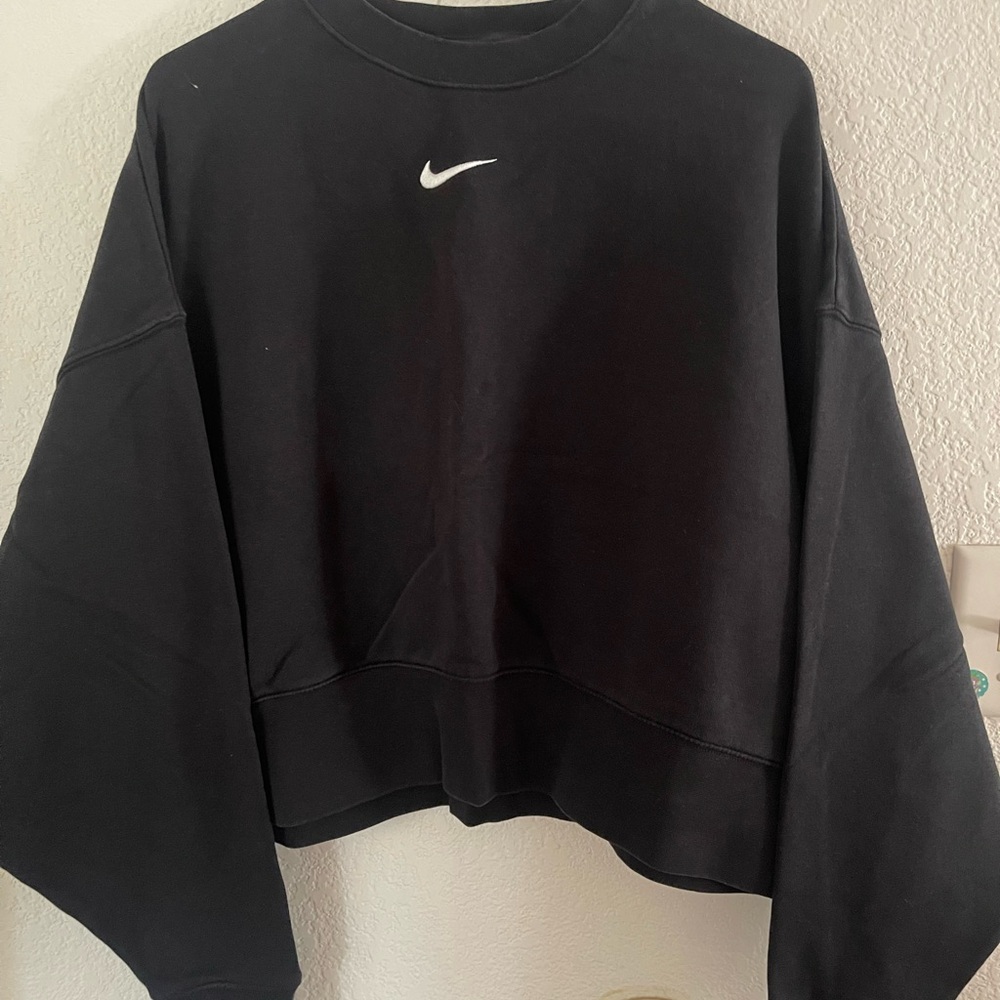 Nike Black Crewneck Sweatshirt with White Swoosh